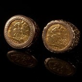 Two Edward VII half sovereigns