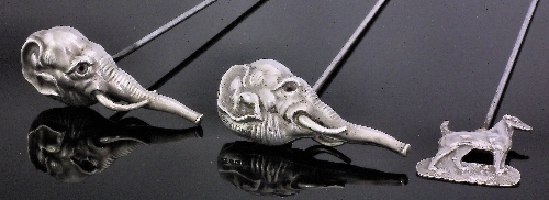 Two Edwardian silver elephant