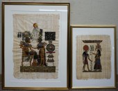 TWO EGYPTIAN PAINTINGS ON PAPY
