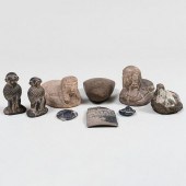 TWO EGYPTIAN POTTERY SCARABS W
