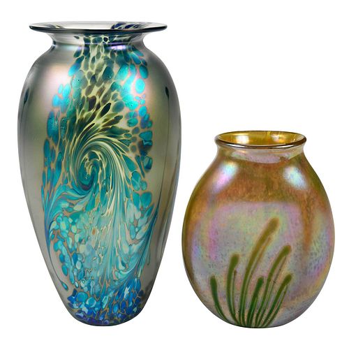 TWO EICKHOLT ART GLASS