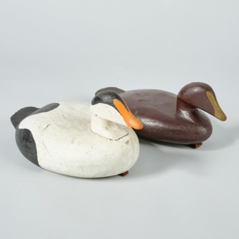 TWO EIDER DECOYSIn strong