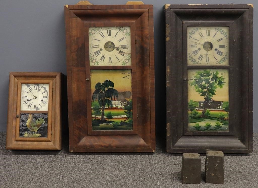 Two eight-day ogee mantel clocks by
