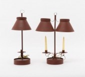 TWO ELECTRIFIED TIN LAMPSTwo r