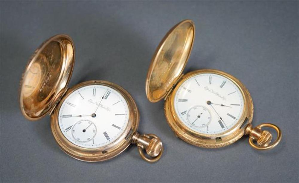 TWO ELGIN GOLD FILLED POCKET