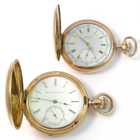 TWO ELGIN HUNTER CASE POCKET