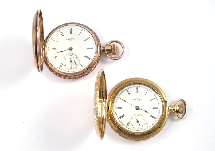 TWO ELGIN HUNTER CASE POCKET