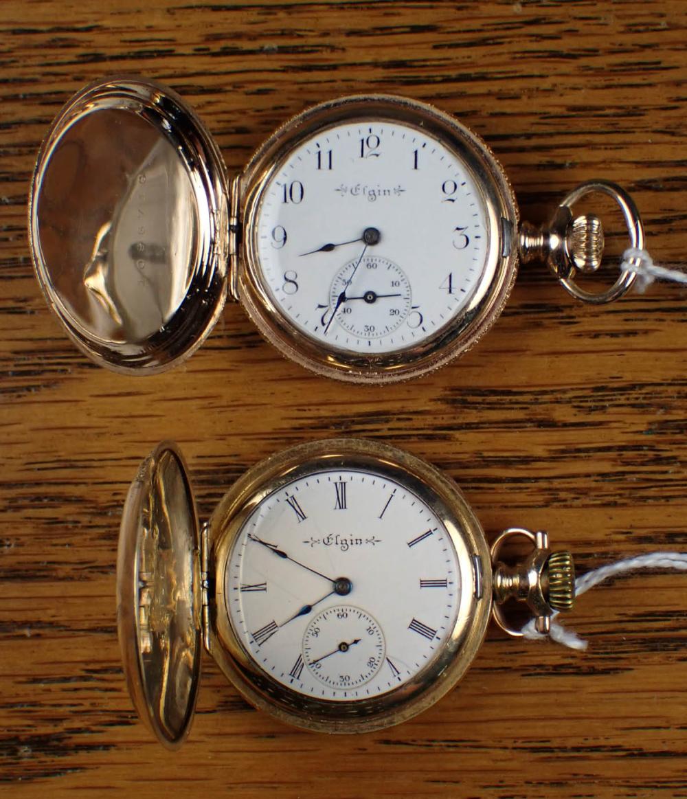 TWO ELGIN HUNTER CASE POCKET