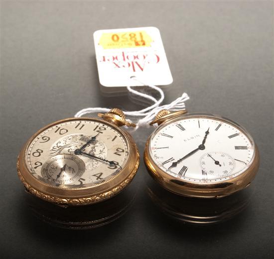 Two Elgin open-face pocket