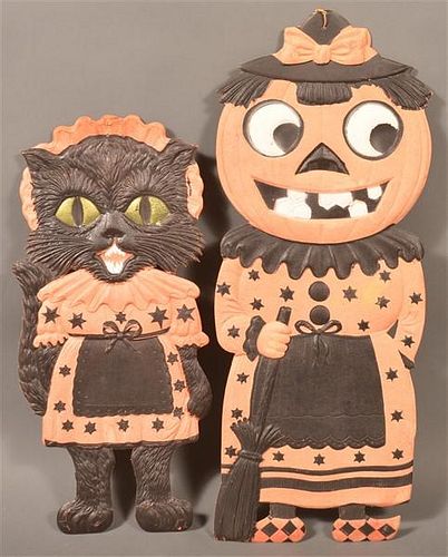 TWO EMBOSSED GERMAN HALLOWEEN