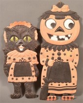 TWO EMBOSSED GERMAN HALLOWEEN