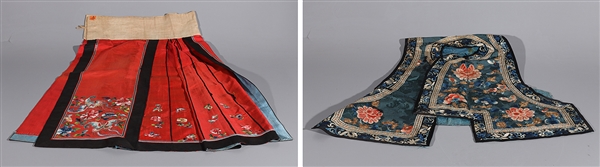 Two embroidered Chinese textiles
