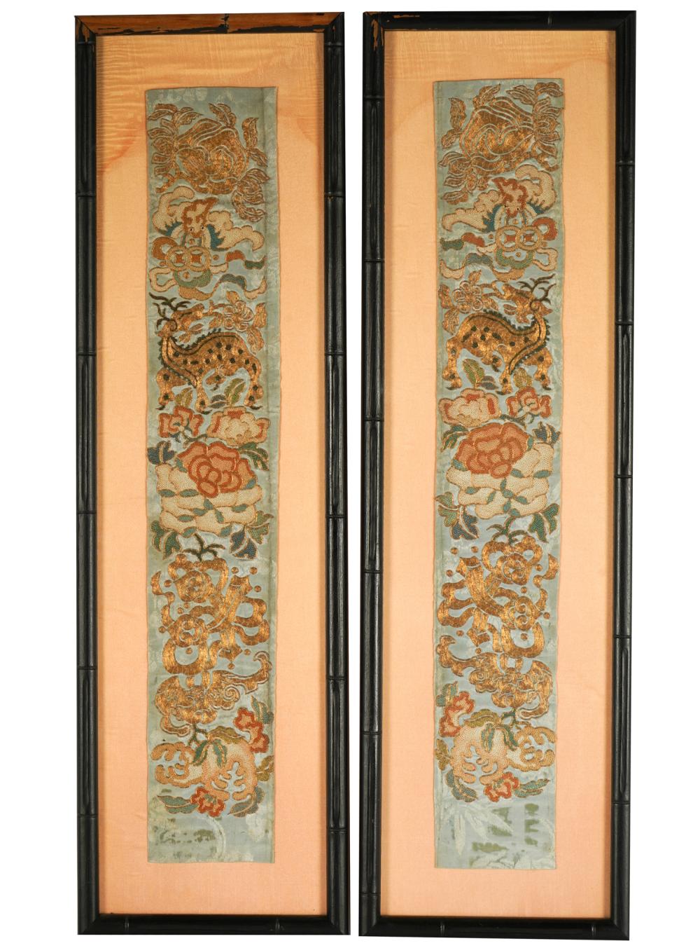 TWO EMBROIDERED RANK
