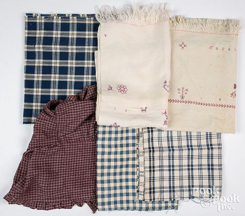 TWO EMBROIDERED SHOW TOWELS, ONE