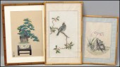 TWO EMBROIDERED SILK PANELS. O