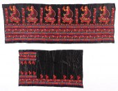 TWO EMBROIDERED TEXTILES, INDI