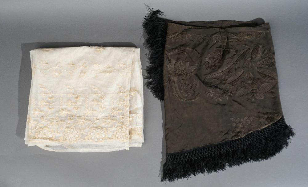 TWO EMBROIDERED VICTORIAN
