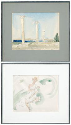 Two Emlen Etting watercolors (Emlen