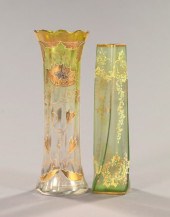 Two Enameled Glass Vases,  the