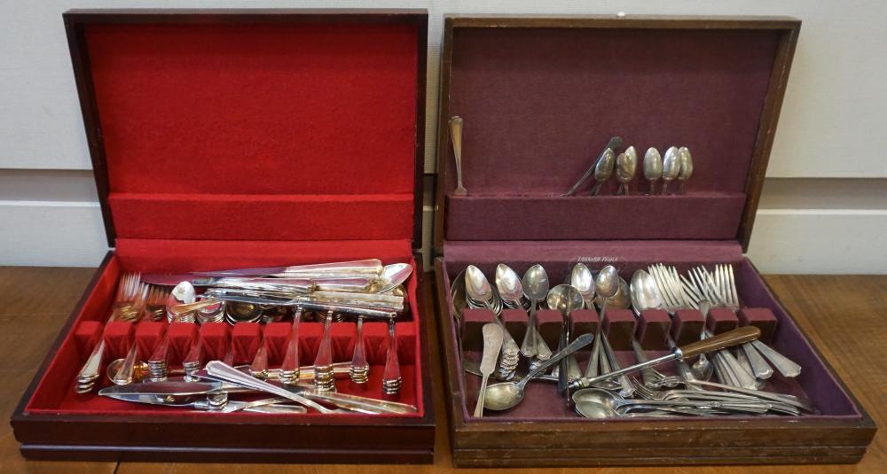 TWO ENCASED SILVERPLATE PARTIAL