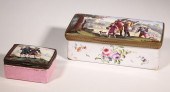 TWO ENGLISH BATTERSEA ENAMEL B
