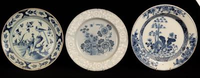Two English blue and white
