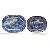 TWO ENGLISH BLUE AND WHITE STA