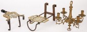 TWO ENGLISH BRASS AND IRON TRI