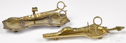 TWO ENGLISH BRASS SCISSOR