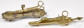 TWO ENGLISH BRASS SCISSOR SNUF
