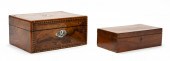 TWO ENGLISH BURL WOOD VENEER B