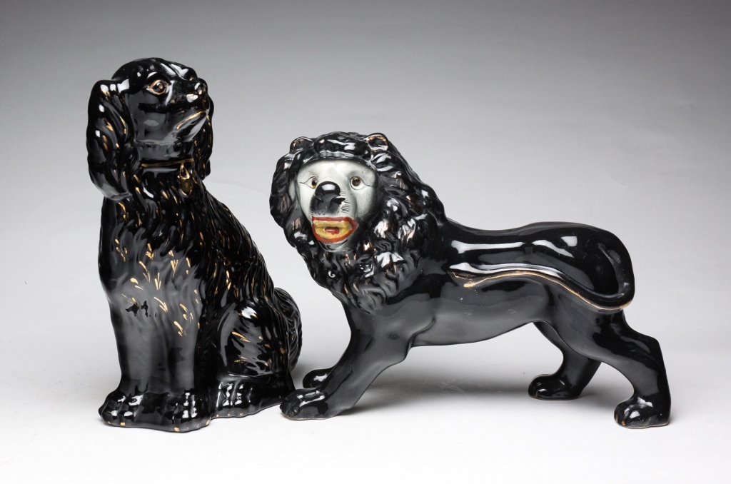 TWO ENGLISH CERAMIC ANIMALS. Late