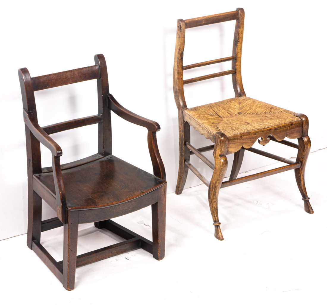 TWO ENGLISH CHILDS CHAIRS Two