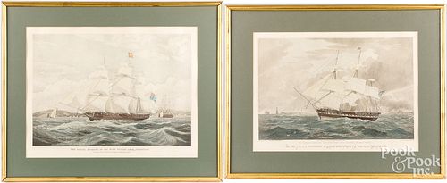 TWO ENGLISH COLORED ENGRAVINGS OF