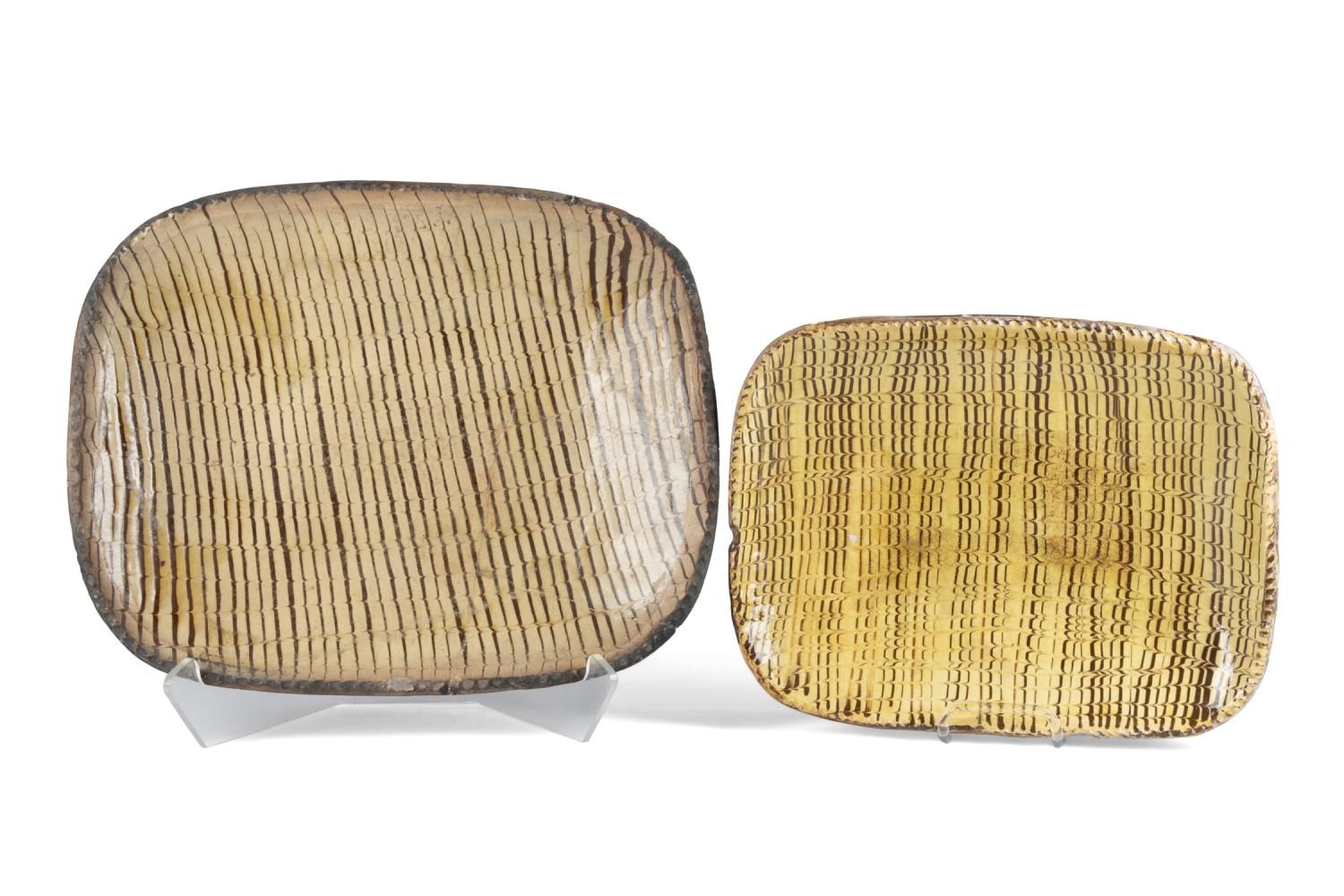 TWO ENGLISH COMBED SLIPWARE