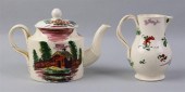 TWO ENGLISH CREAMWARE POLYCHRO