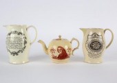 Two English creamware transfer