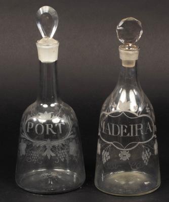 Two English decanters of mallet