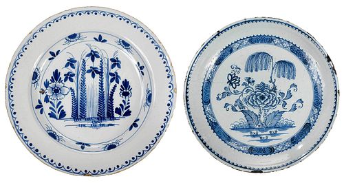 TWO ENGLISH DELFTWARE BLUE AND