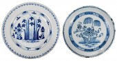 TWO ENGLISH DELFTWARE BLUE AND