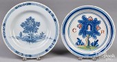 TWO ENGLISH DELFTWARE BOSCOBEL