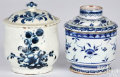 TWO ENGLISH DELFTWARE LIDDED S