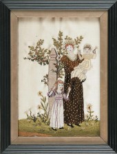 TWO ENGLISH EMBROIDERY FRAGMEN