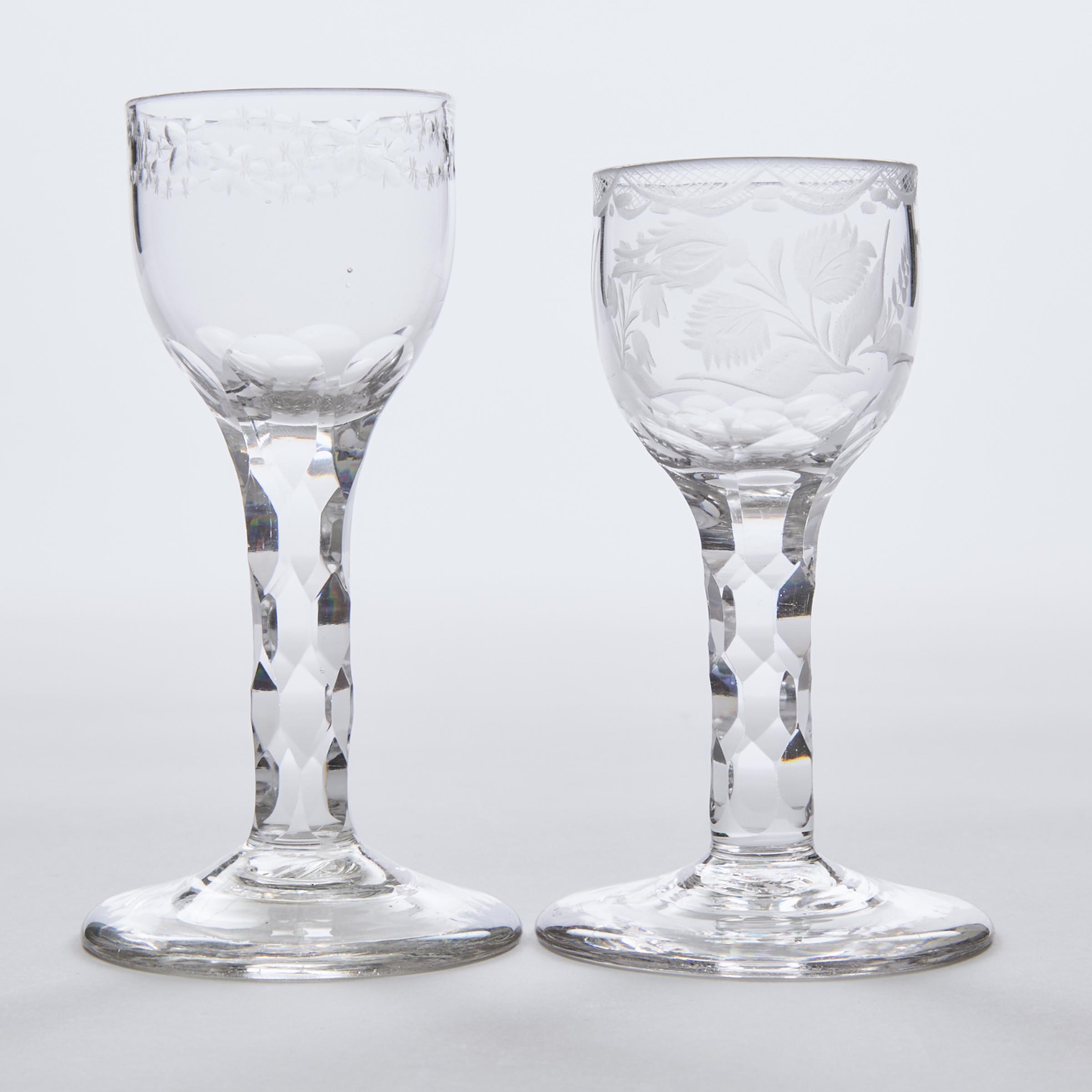 Two English Engraved Faceted