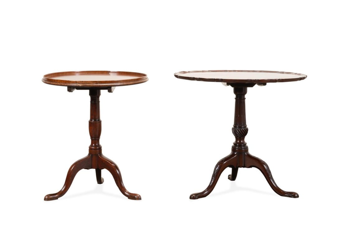 TWO ENGLISH GEORGIAN STYLE TILT-TOP