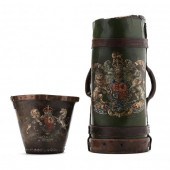 TWO ENGLISH GILT AND PAINTED L