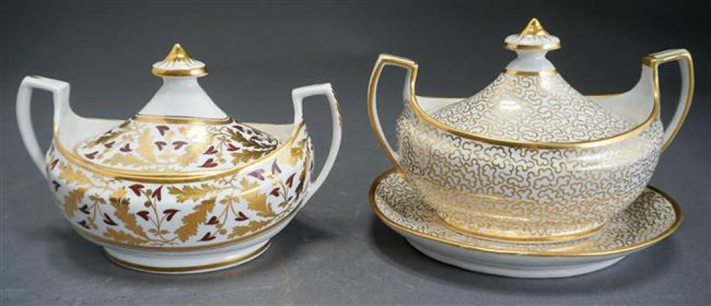 TWO ENGLISH GILT DECORATED