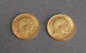 TWO ENGLISH GOLD SOVEREIGNS 15