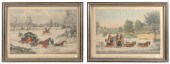 TWO ENGLISH HAND-COLORED ENGRA