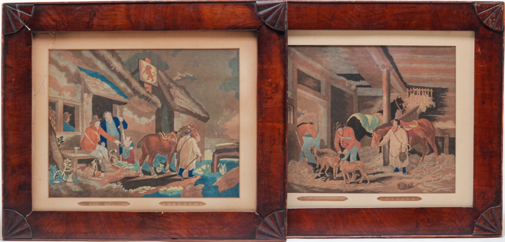 TWO ENGLISH HAND-COLORED PRINTS.